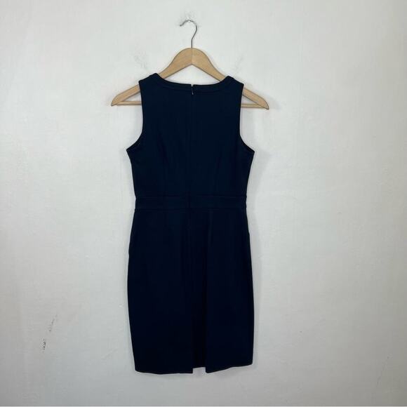 J by J Crew Navy Ponte Work Sleeveless Sheath Dress 0 - Picture 3 of 10